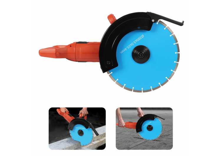 Corded Electric Handheld Concrete Saw 3000W Pure Copper Motor Rotating Handle for Grooving Cutting Work 1420