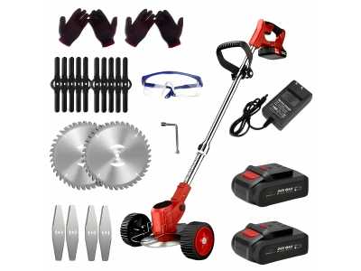 Electric Weed Wacker Battery Powered Grass Trimmer 3 in 1 Weed Trimmer Lawn Edger Brush Cutter for Lawn Garden Pruning Trimming 1420