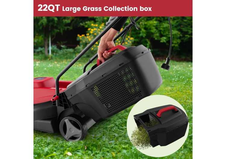 Electric Lawn Mower, Versatile Corded Lawn Mower with Grass Collection Box, 10 AMP Motor, 13" Cutting Deck, 3 Adjustable